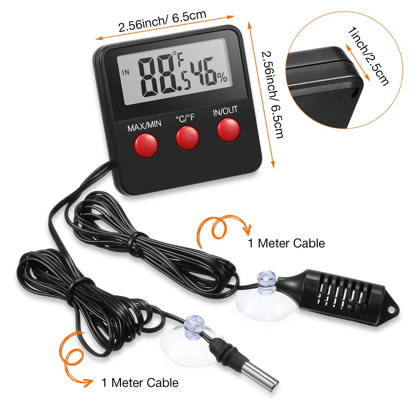 Weewooday digital thermometer probes offer accurate readings via separate indoor outdoor probes.