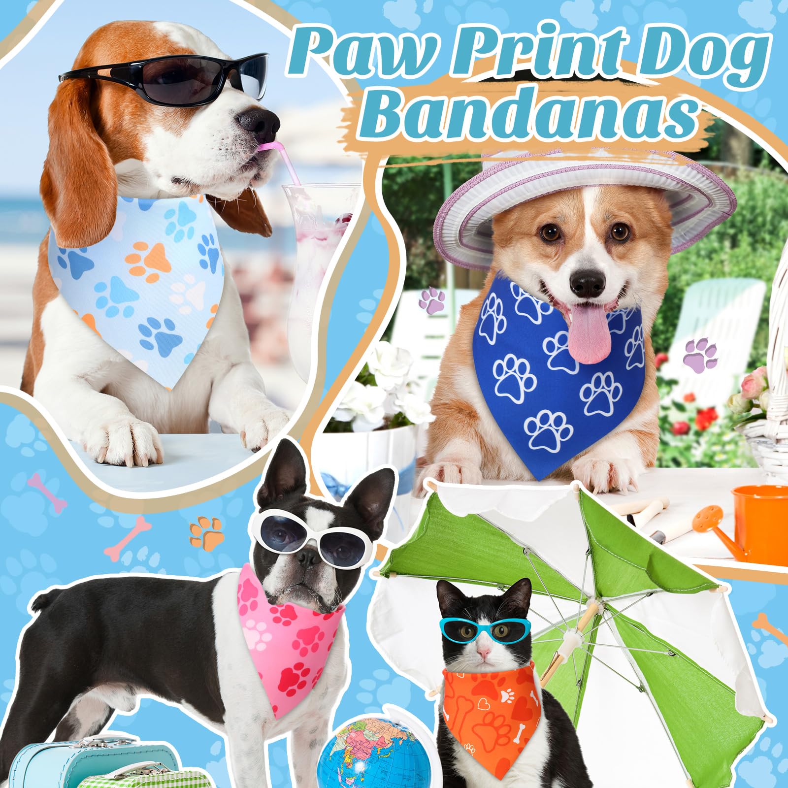 Weewooday dog bandana adjustable triangle demonstrates secure fit for many breeds