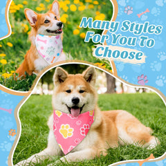 Weewooday dog bandana paw pattern closeup showcases soft polyester texture for everyday wear