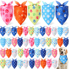 Weewooday dog bandana paw print bulk pack highlights bold paw designs for festive pet photos