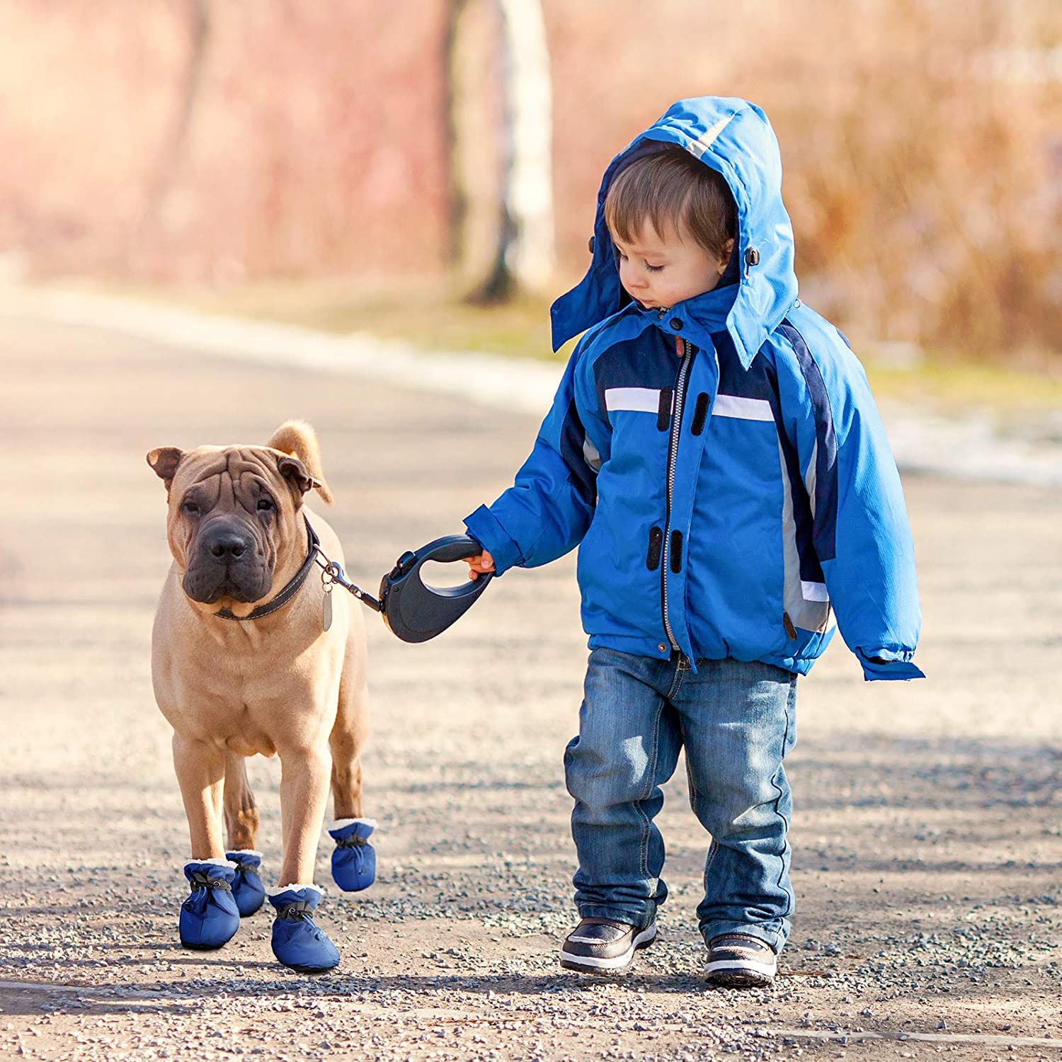 Weewooday warmth thick-material dog boots provide cozy protection in winter