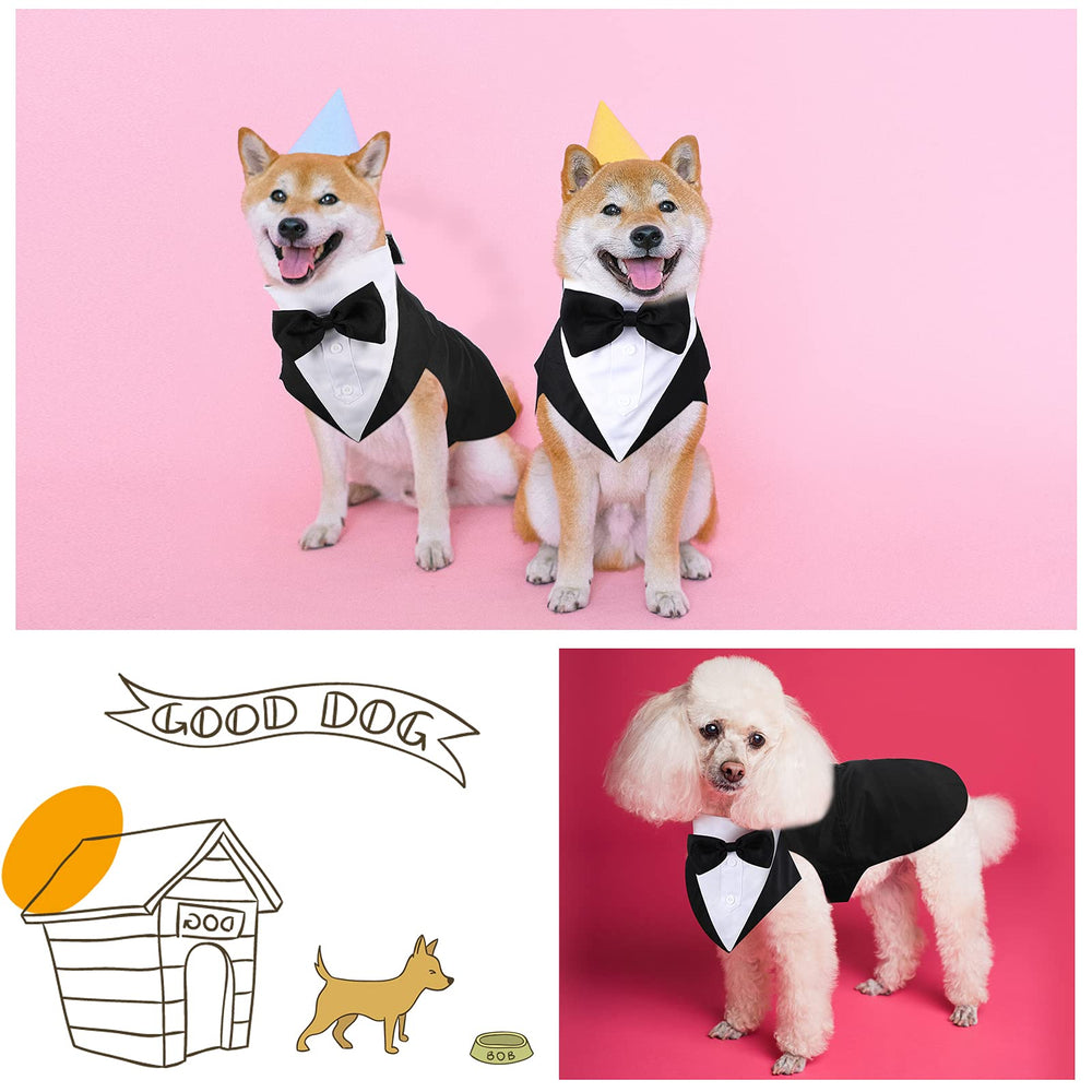 Weewooday dog tuxedo size guide tag; helps ensure comfortable fit for medium and large breeds.