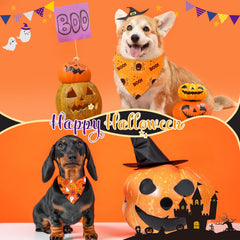 Weewooday Halloween dog bandana ghost motif suits crowds and events.