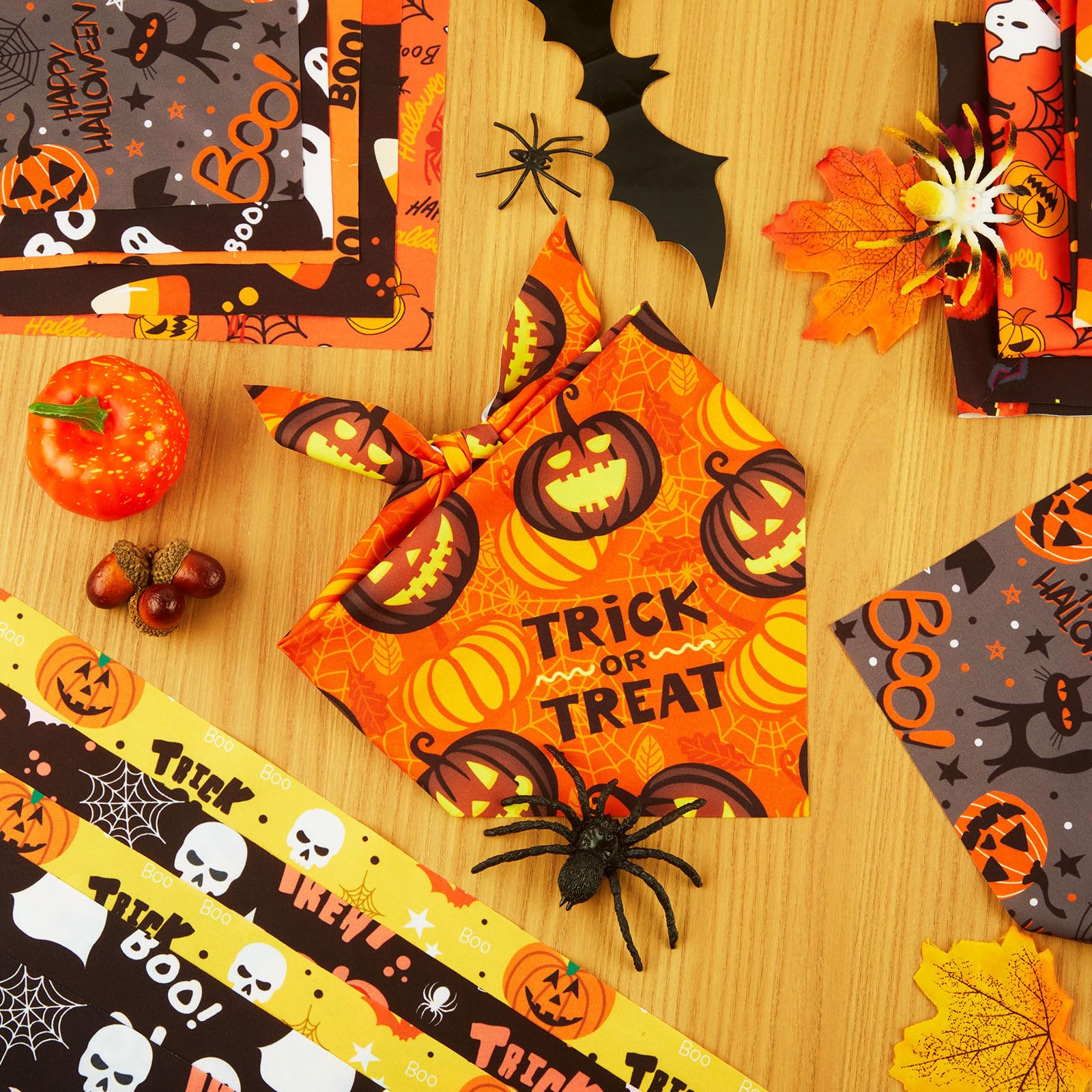 Weewooday spider web motif bandana sparks imaginative Halloween styling.