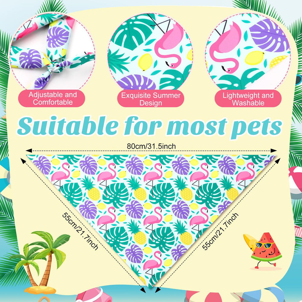 Weewooday Hawaiian dog bandana flamingo pattern for cute beach party vibes