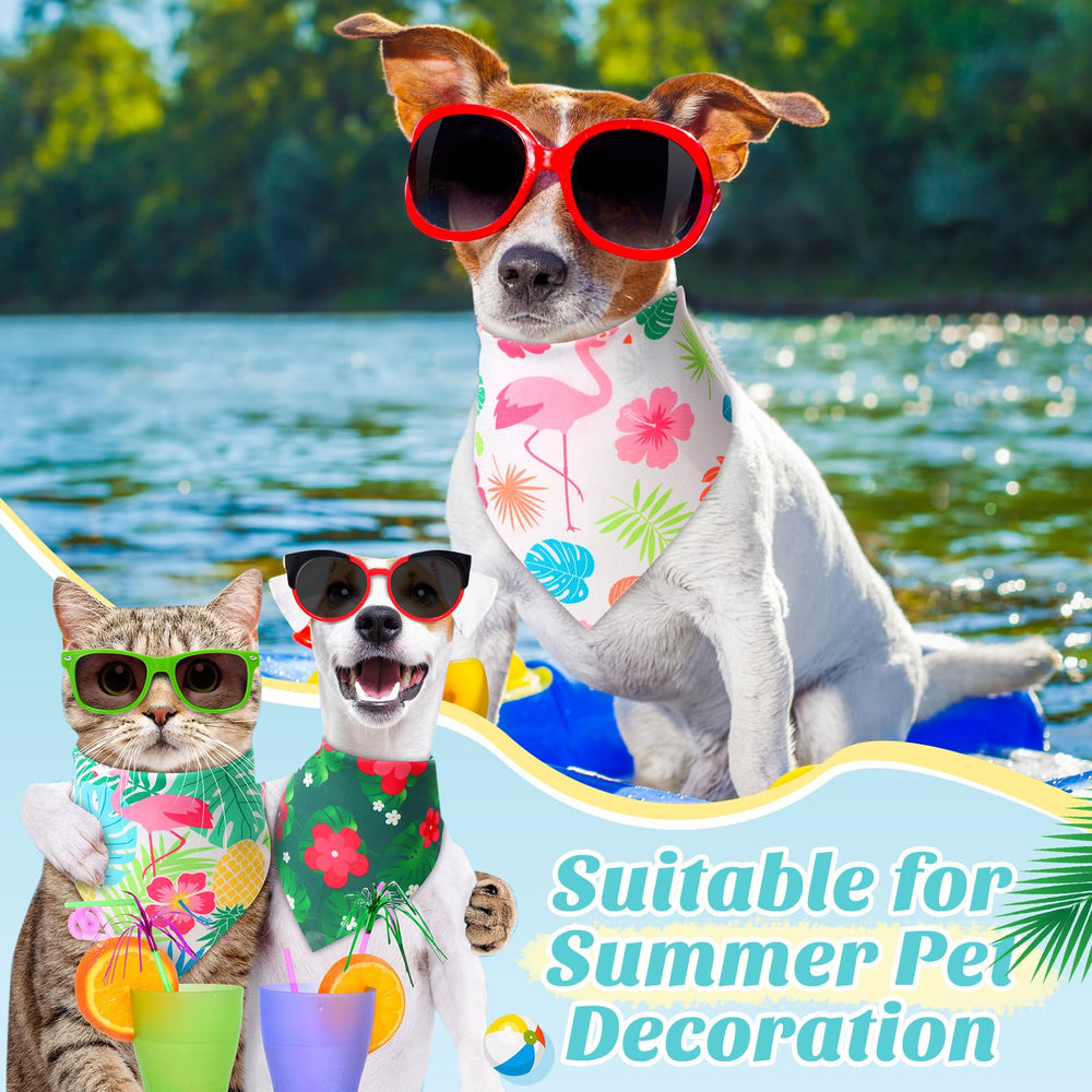 Weewooday dog bandana tropical plants pattern for festive summer outings