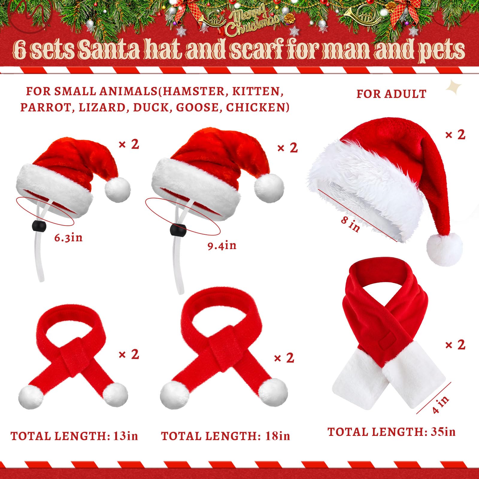 Weewooday Santa hat and scarf for adults and pets, cozy holiday warmth.