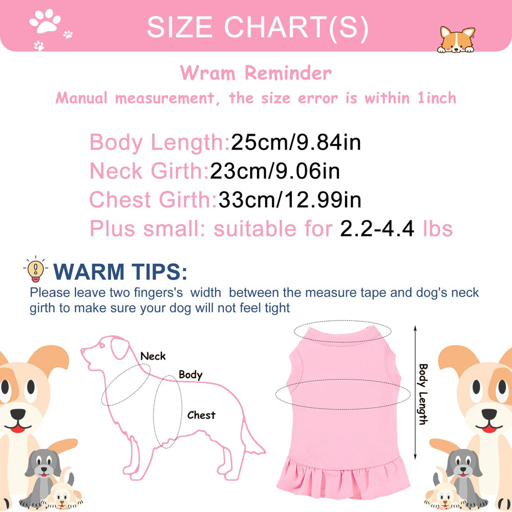 Weewooday six-piece dog dress rose, adorable ruffle design for daily wear