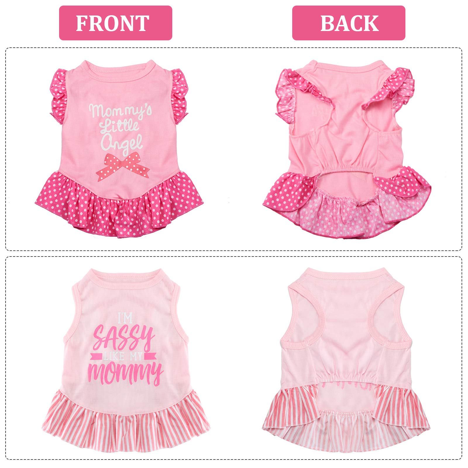 Weewooday small-breed dog wearing dress, comfortable breathable fabric for all-day wear.