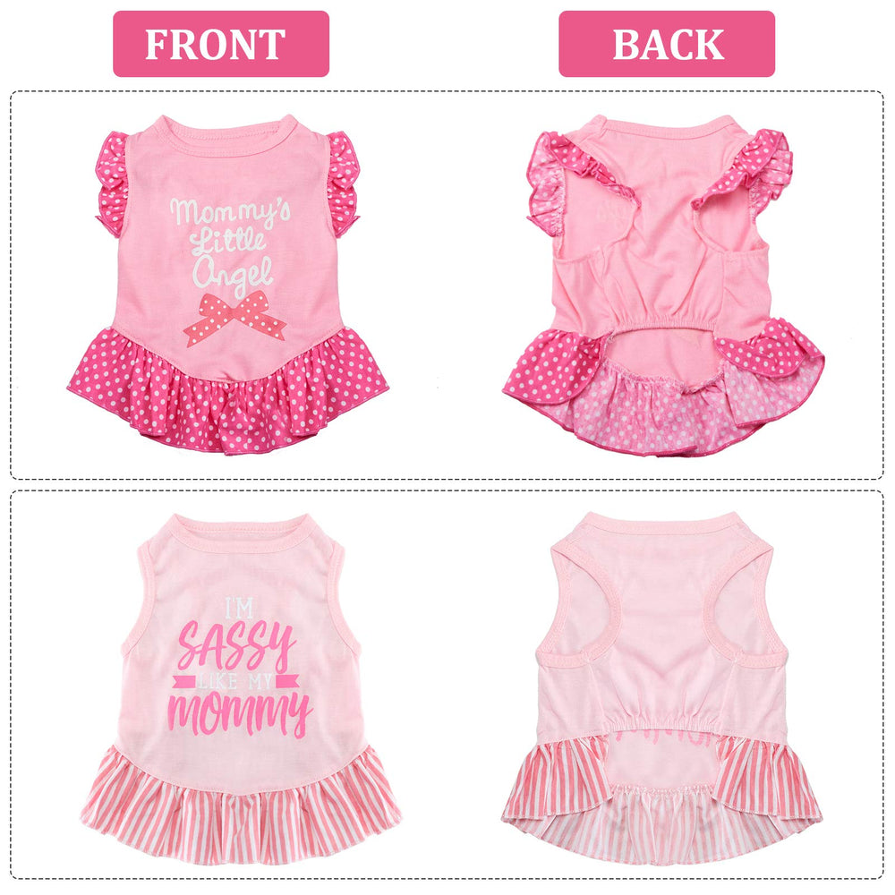 Weewooday small-breed dog wearing dress, comfortable breathable fabric for all-day wear.