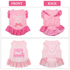 Weewooday small-breed dog wearing dress, comfortable breathable fabric for all-day wear.