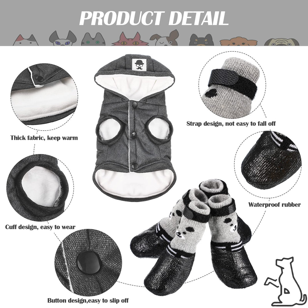 Weewooday waterproof dog shoes gray—keeps paws dry during outdoor adventures