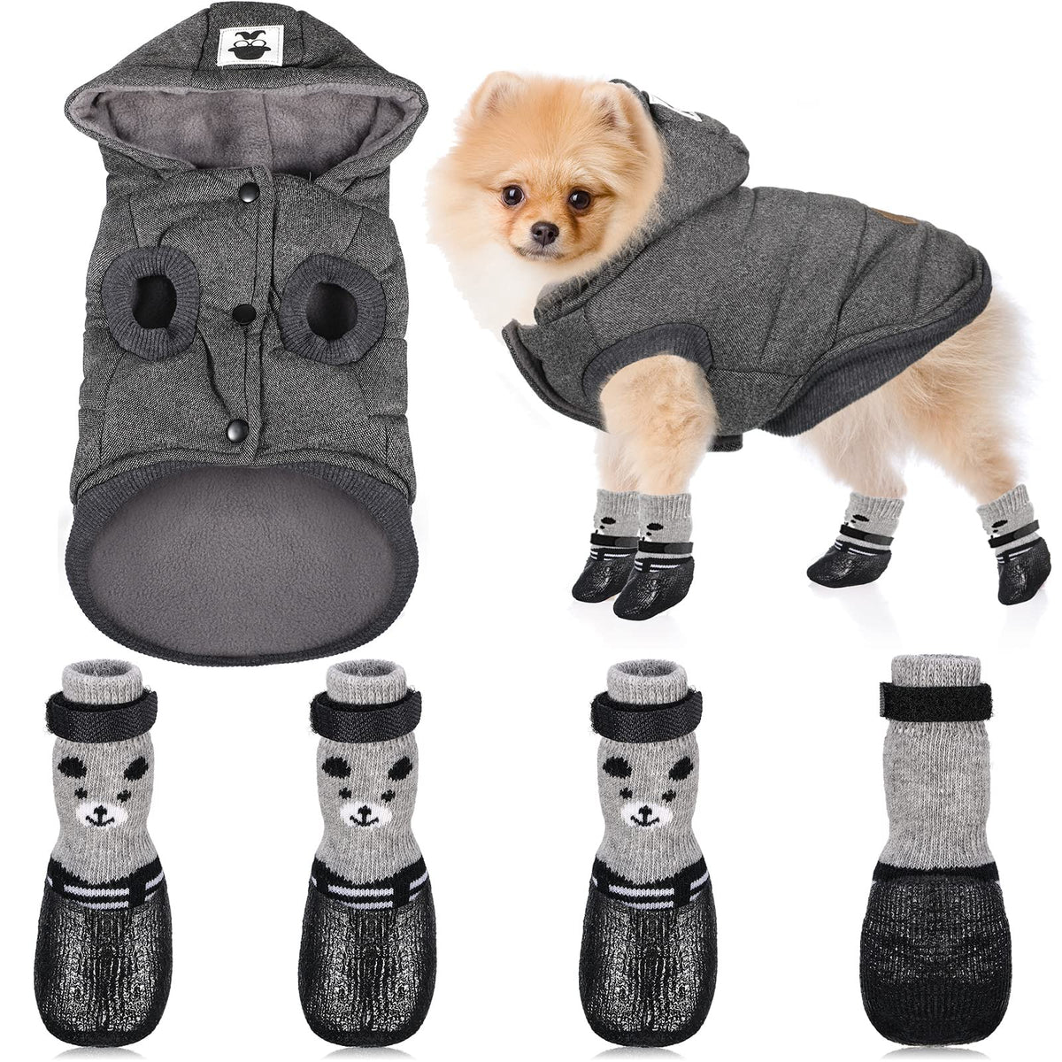 Weewooday winter dog coat gray—cozy warmth for cold-weather walks