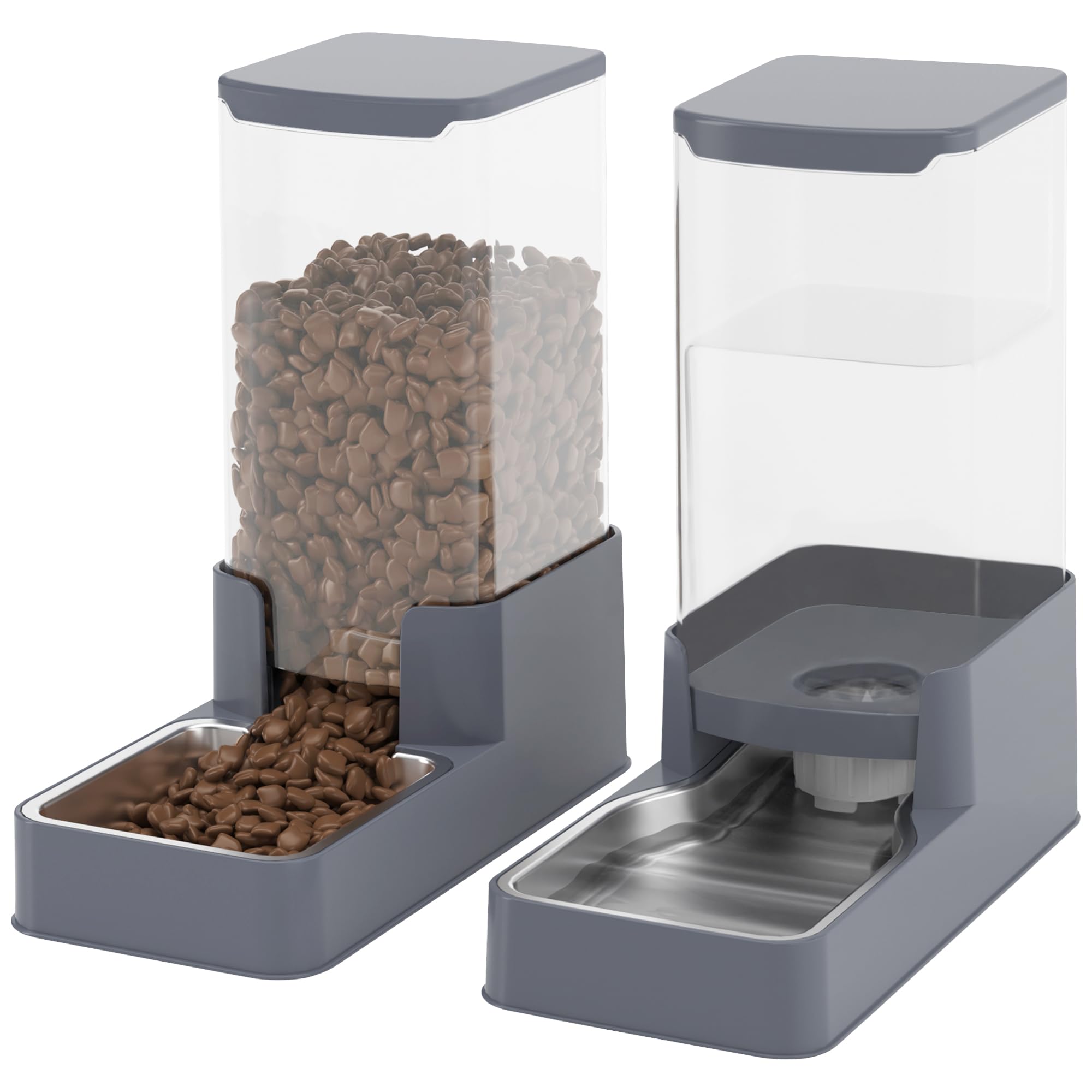 Wefeedy gravity waterer and feeder with stainless bowl, 1-gallon capacity.