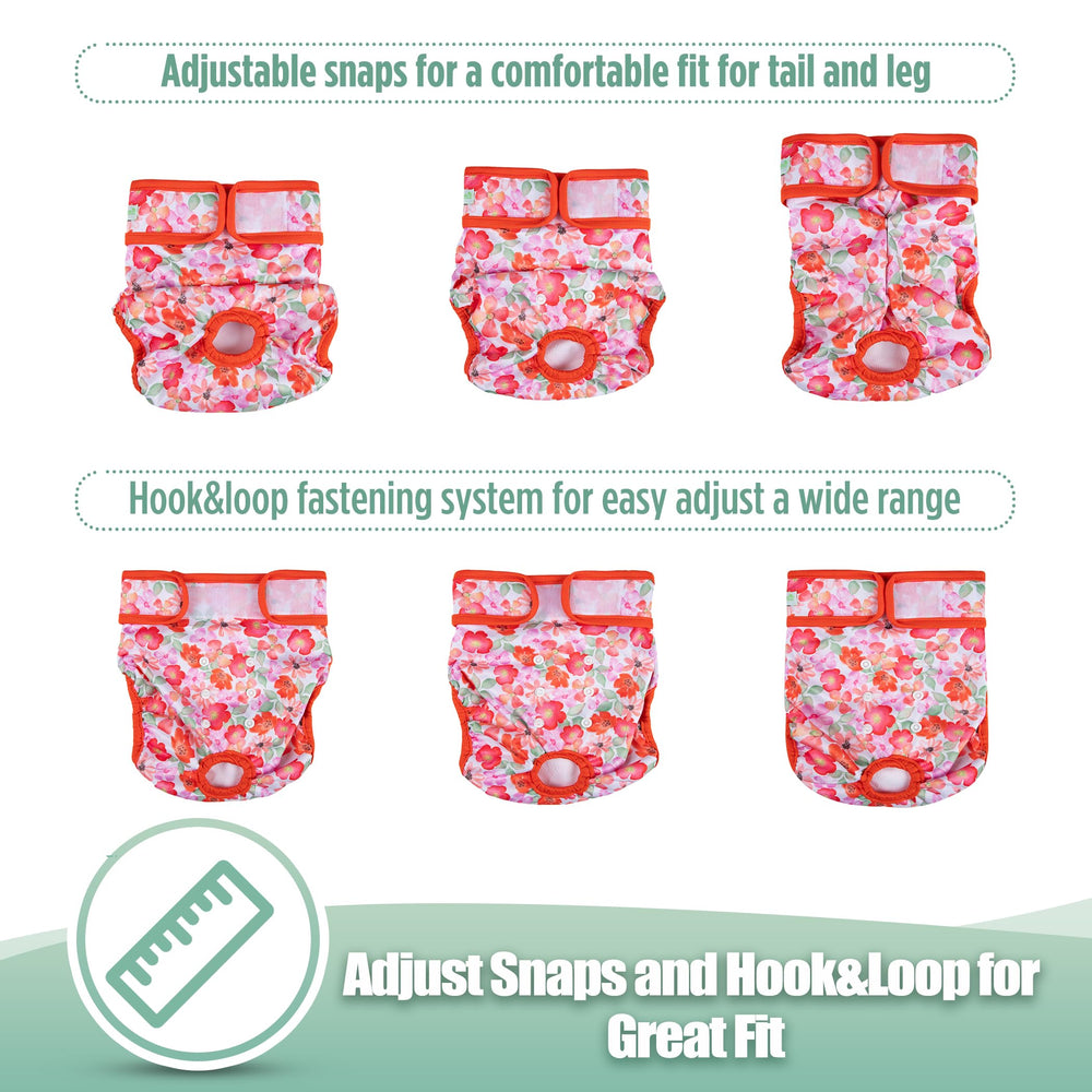 Wegreeco Blossoms back-snaps show customizable length and tail-hole fit.