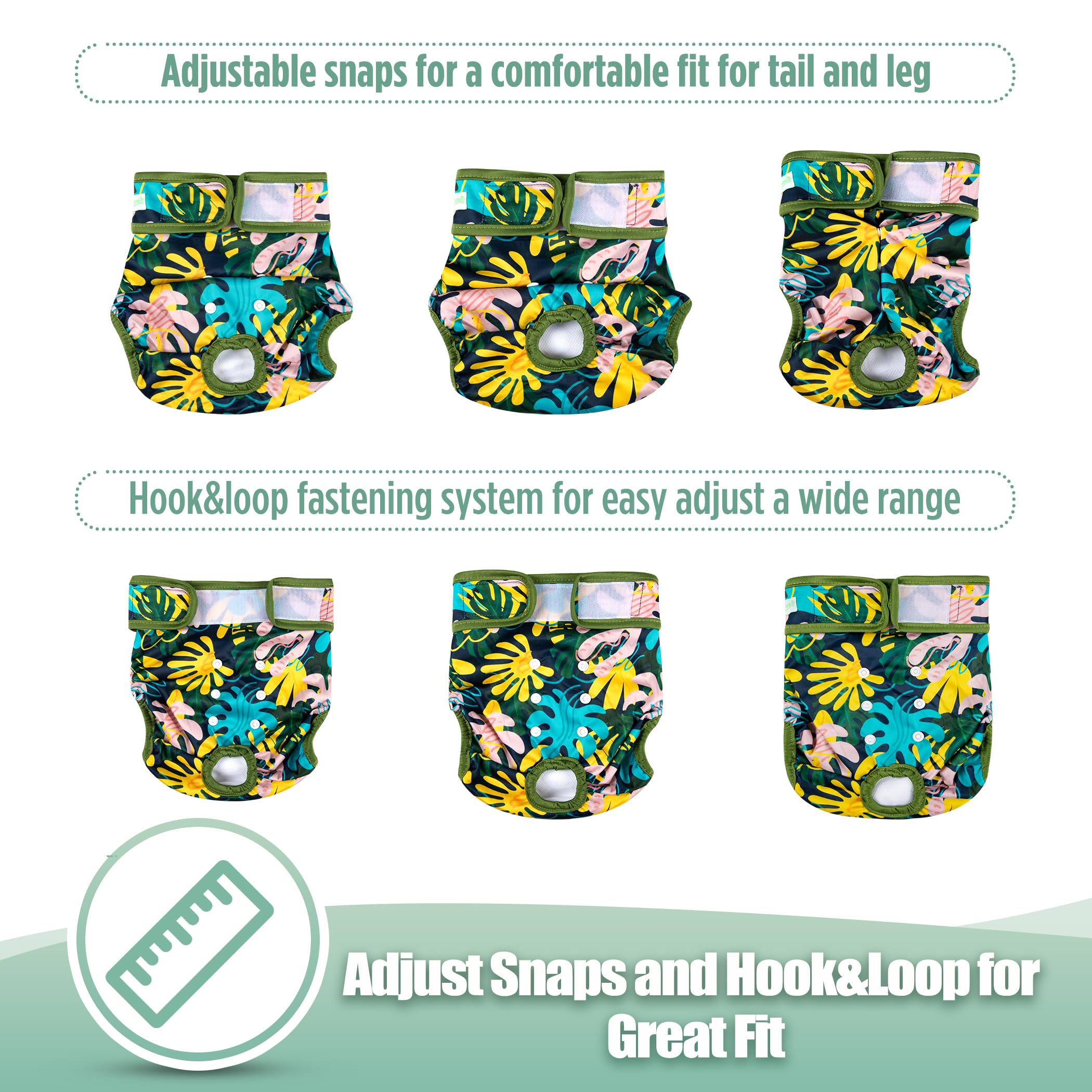 Wegreeco leaf dog diapers absorbent-core close-up highlighting moisture-lock core