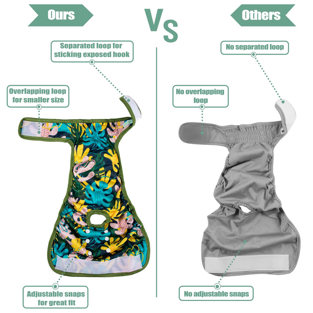 Wegreeco leaf dog diapers breathable-outer-layer product image emphasizing airflow and comfort