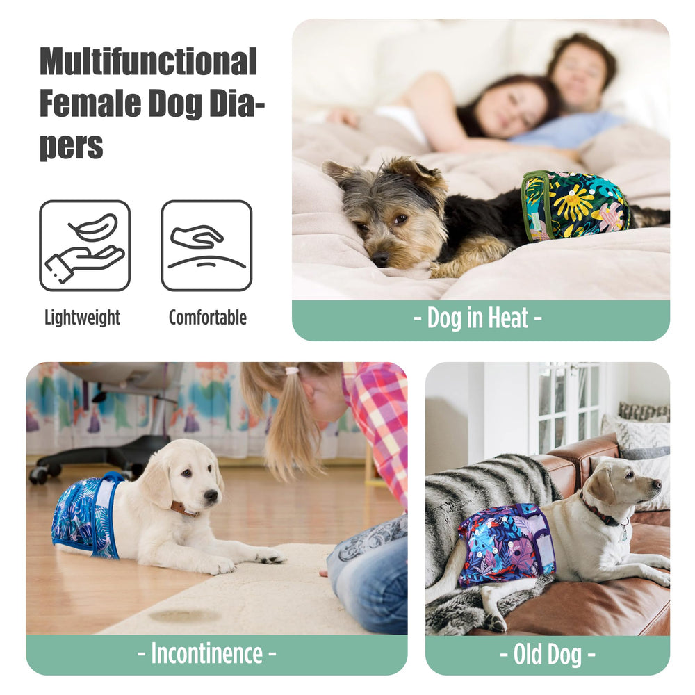 Wegreeco leaf dog diapers leak-proof-barrier side view for clean rugs and car interiors