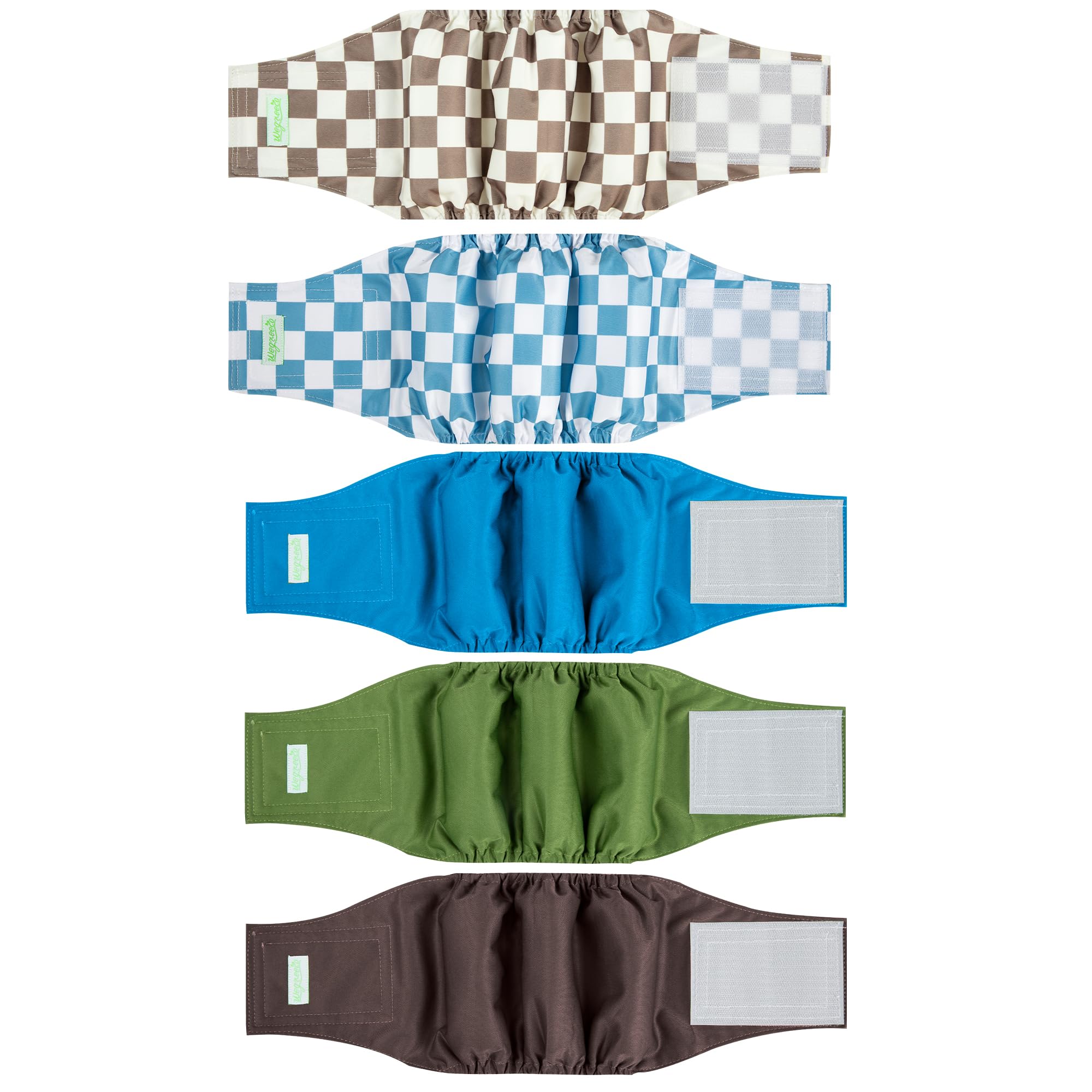 Wegreeco small dog diapers blue coffee checkerboard pack design for house training