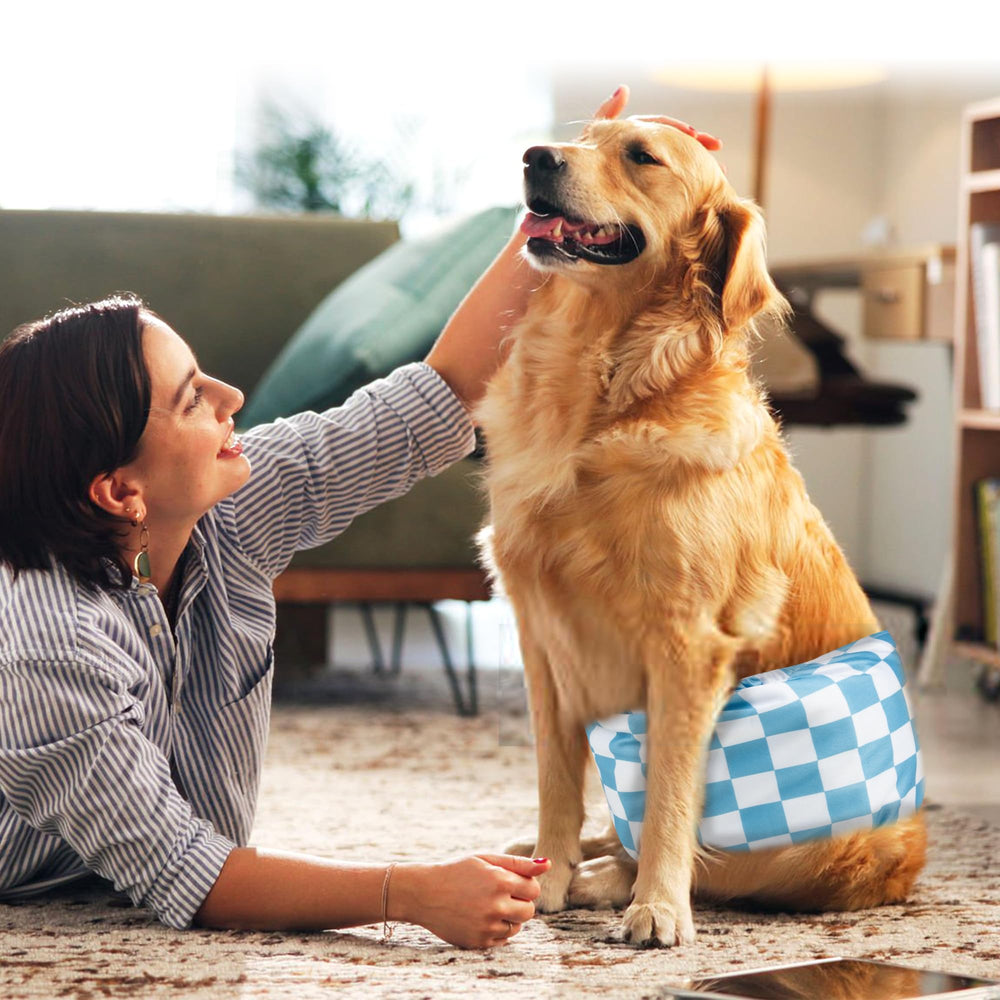 Wegreeco medium large diapers blue coffee checkerboard pack reduces landfill waste over time