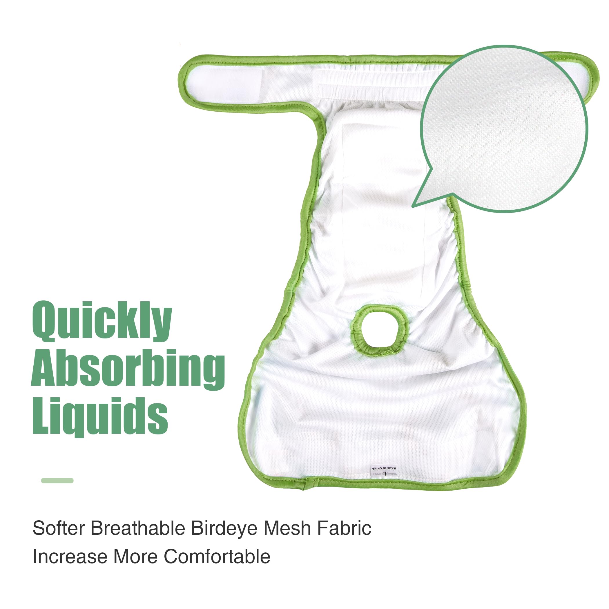 Wegreeco Washable Dog Diapers large-dog fit showing 15-17 inch waist comfort.