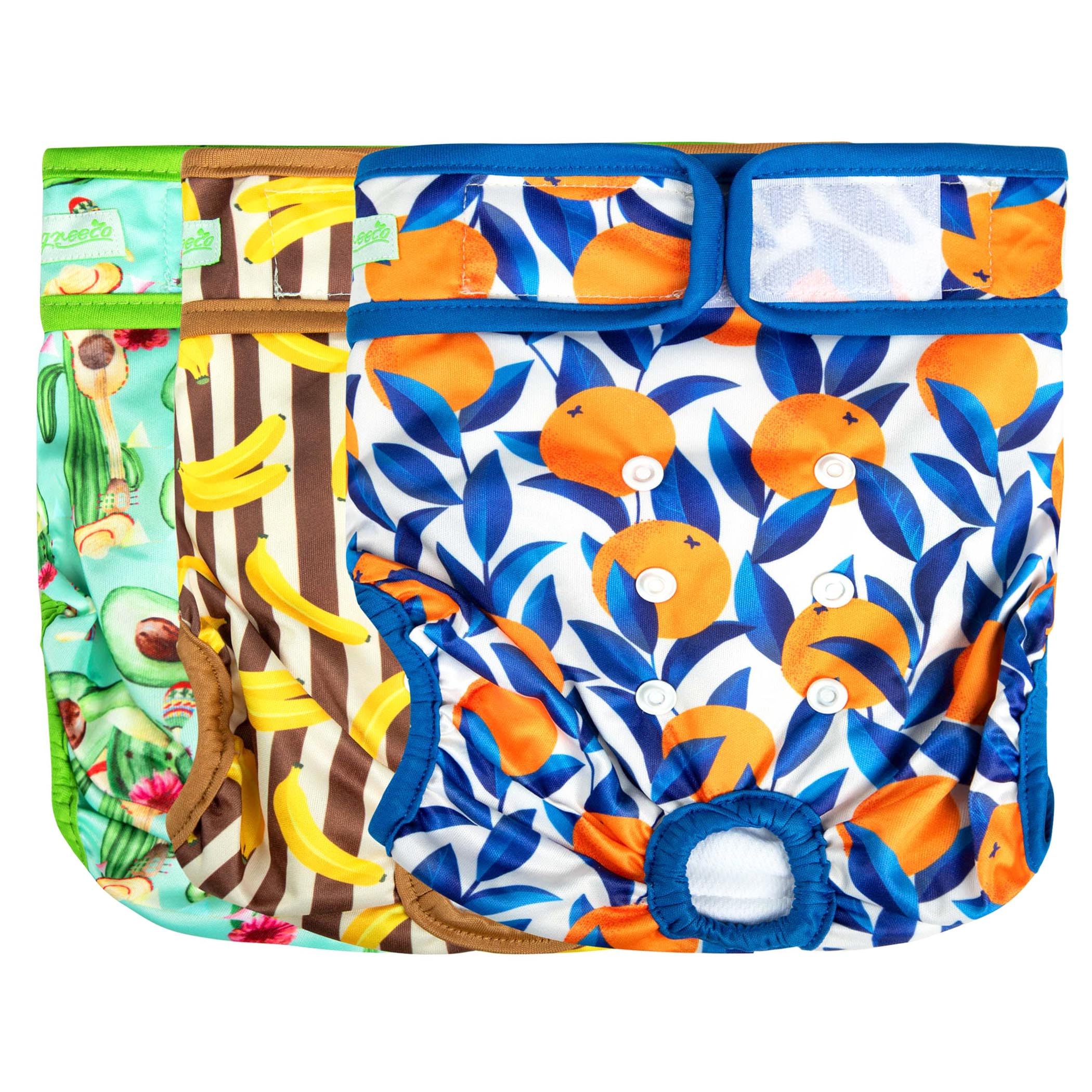 Wegreeco pack of 3 dog diapers for small dogs with soft fabric.