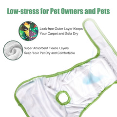 Wegreeco Washable Dog Diapers strap-closure closeup demonstrates easy on-and-off convenience.