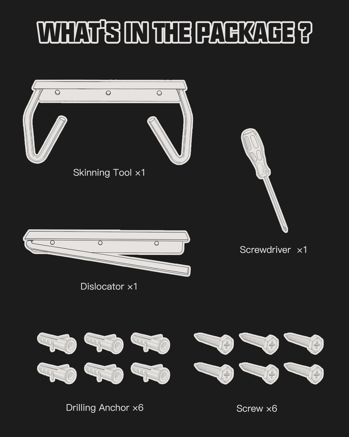WEIGUZC Packaging includes screwdriver and screws for easy installation