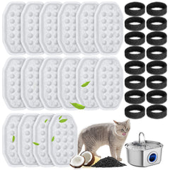 WEIKEY cat fountain filters package with 32 pieces for easy refills and fresh-tasting water
