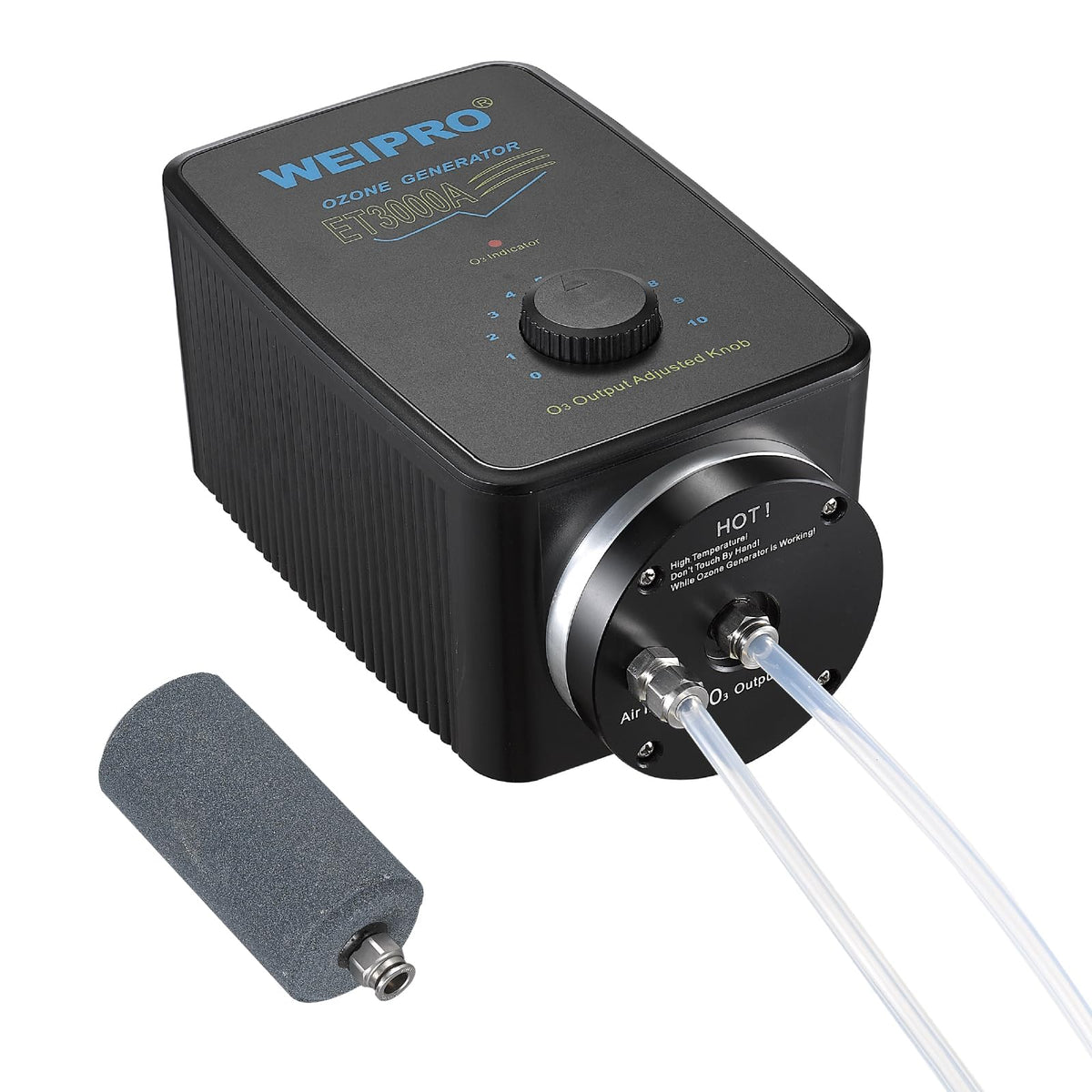 Weipro Ozonizer ET3000A front view highlighting compact design for easy installation and efficient aeration.