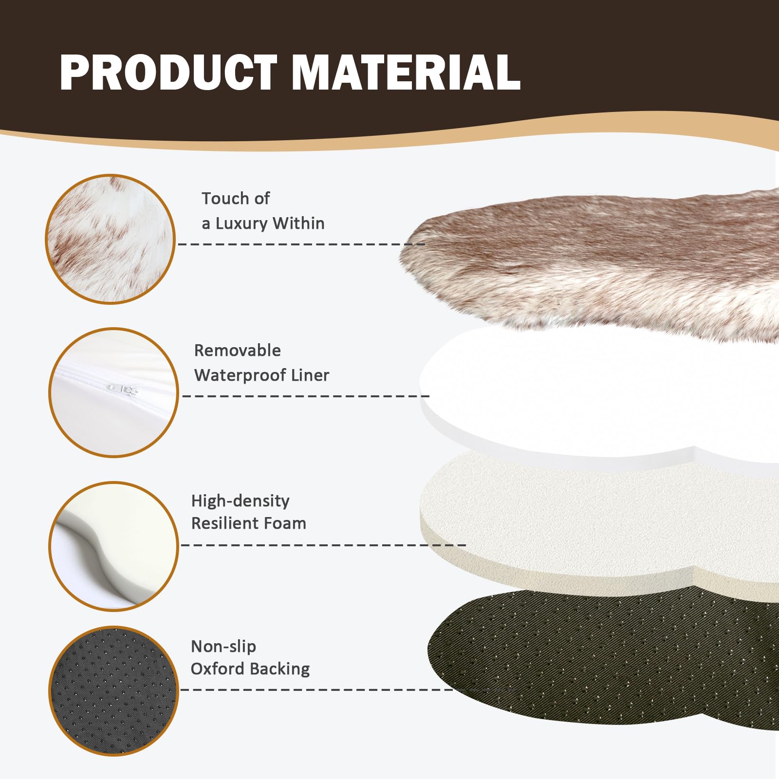 Welfibr Christmas fluffy bed with removable cover for easy cleaning and washing.