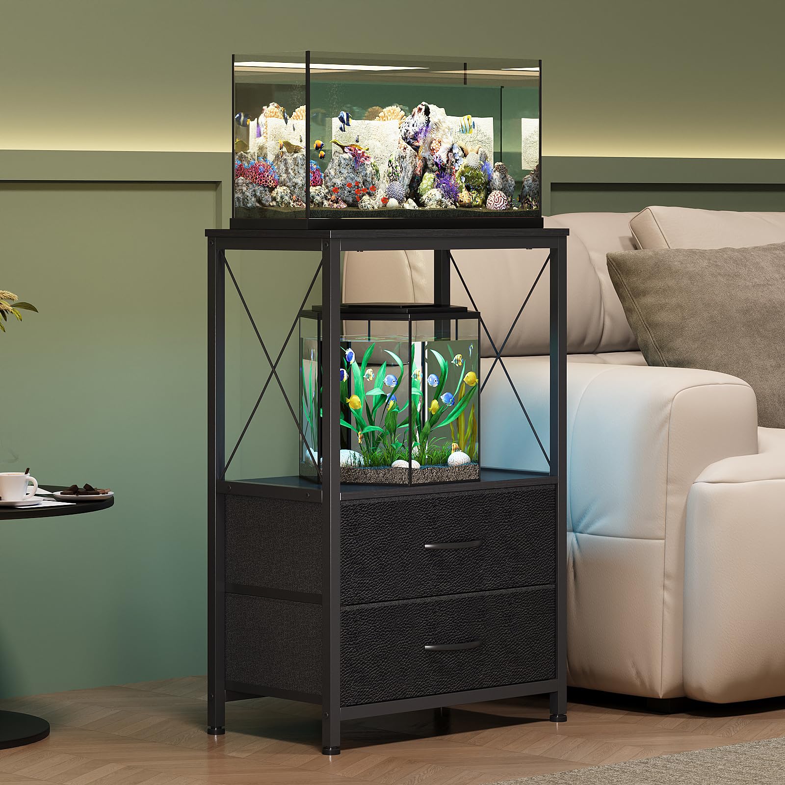 Welfuturer aquarium stand assembled with included tools