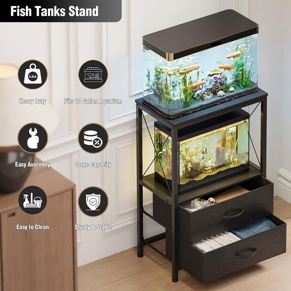 Welfuturer aquarium stand drawers closed stores nets and kits