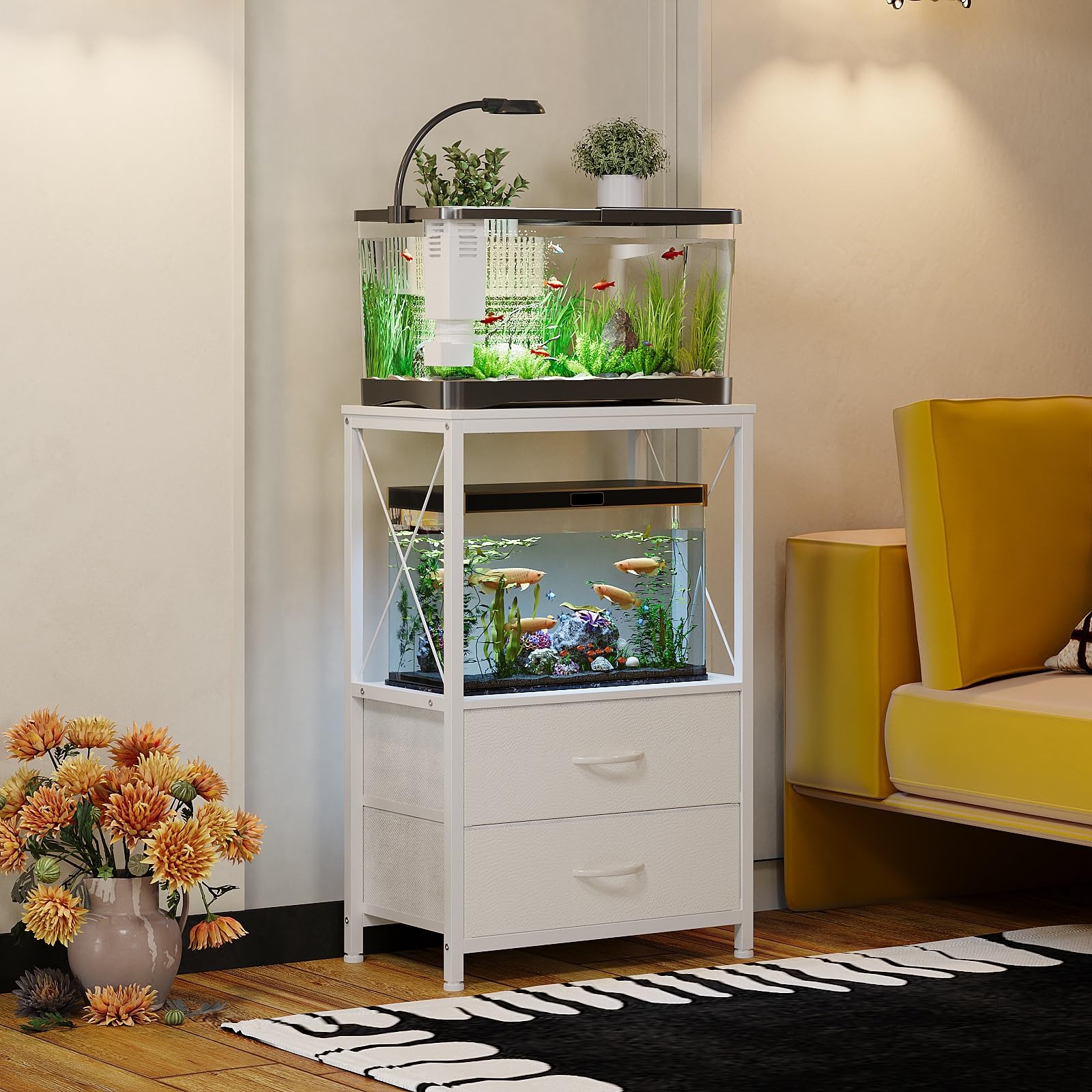 Welfuturer fish tank stand suitable for home office or living room