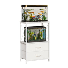 Welfuturer fish tank stand top-tier shelf keeps two 10-gallon tanks organized