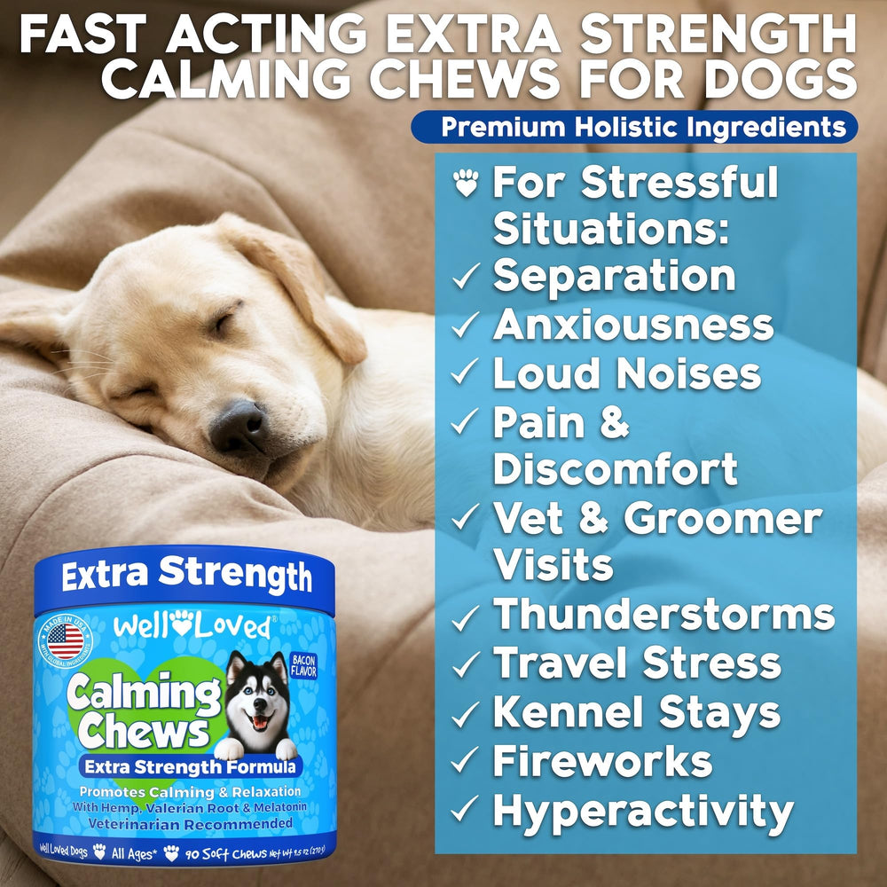 Well Loved Calming Chews bacon flavor appeals to dogs during calming routines