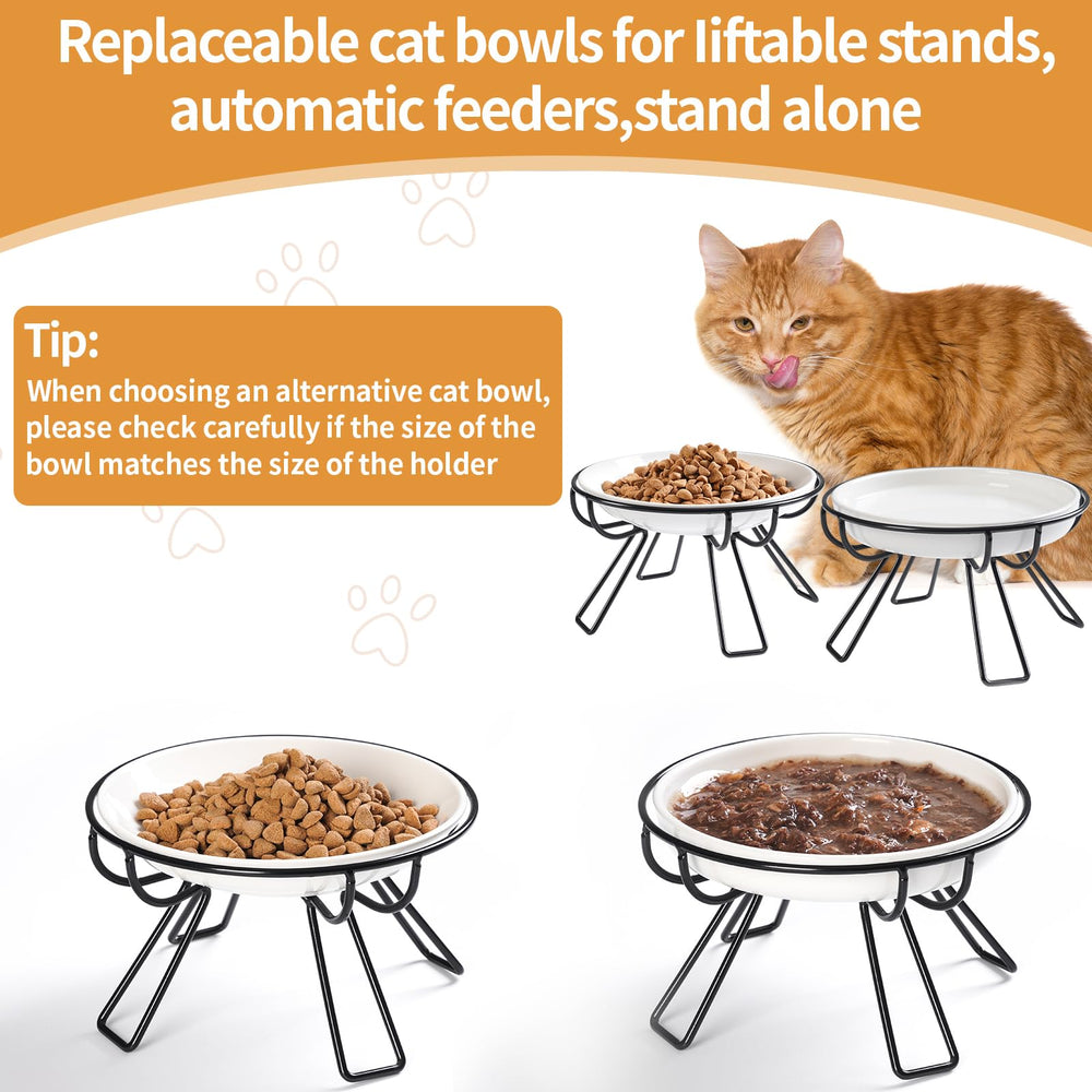 Wellbro cat dining set durable ceramic bowls built for daily use.