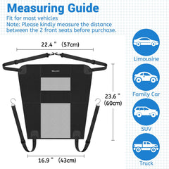 Wellbro dog car barrier mesh windows in action provide visibility and airflow for comfort.