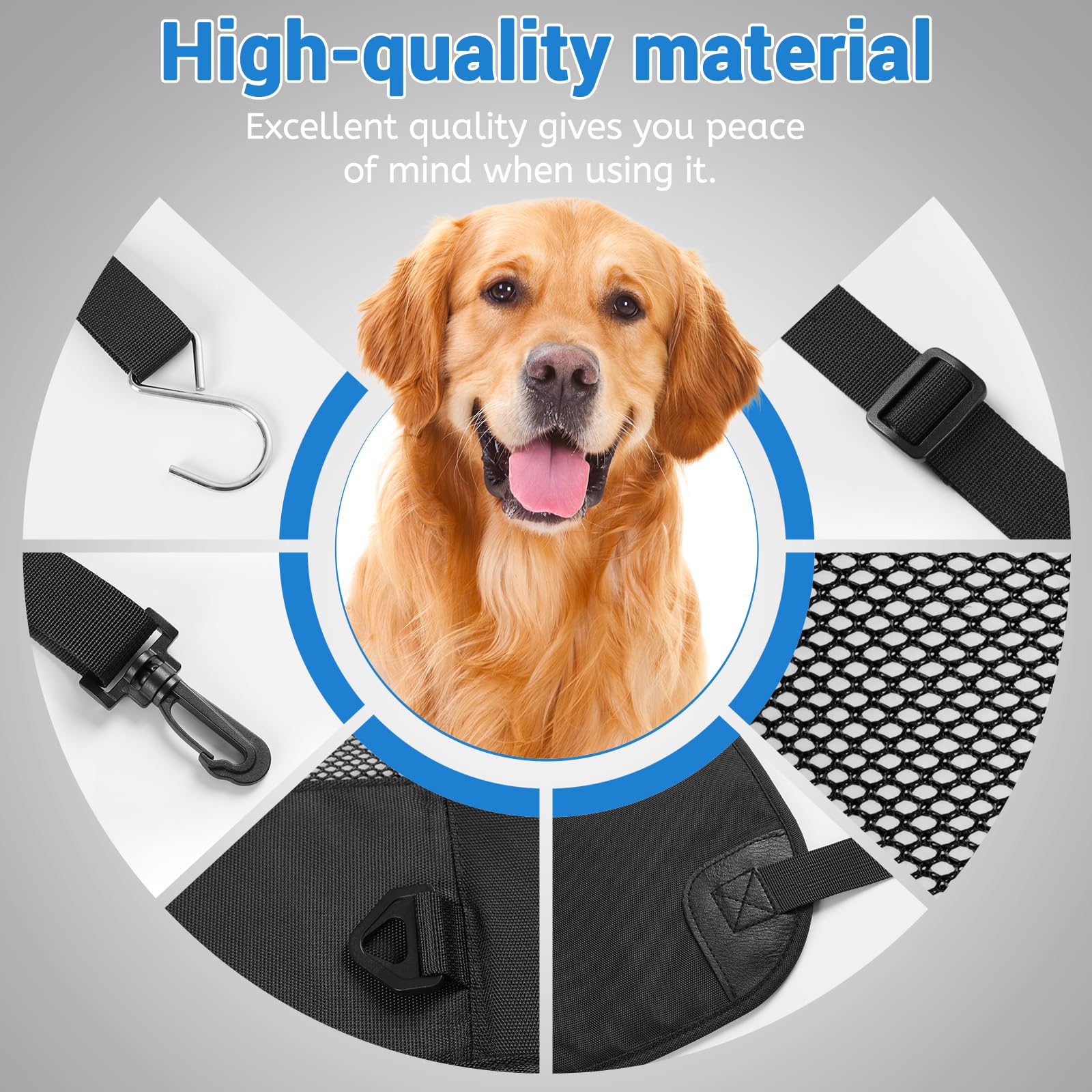 Wellbro dog car barrier side installation highlights quick, adjustable fit in most cars.