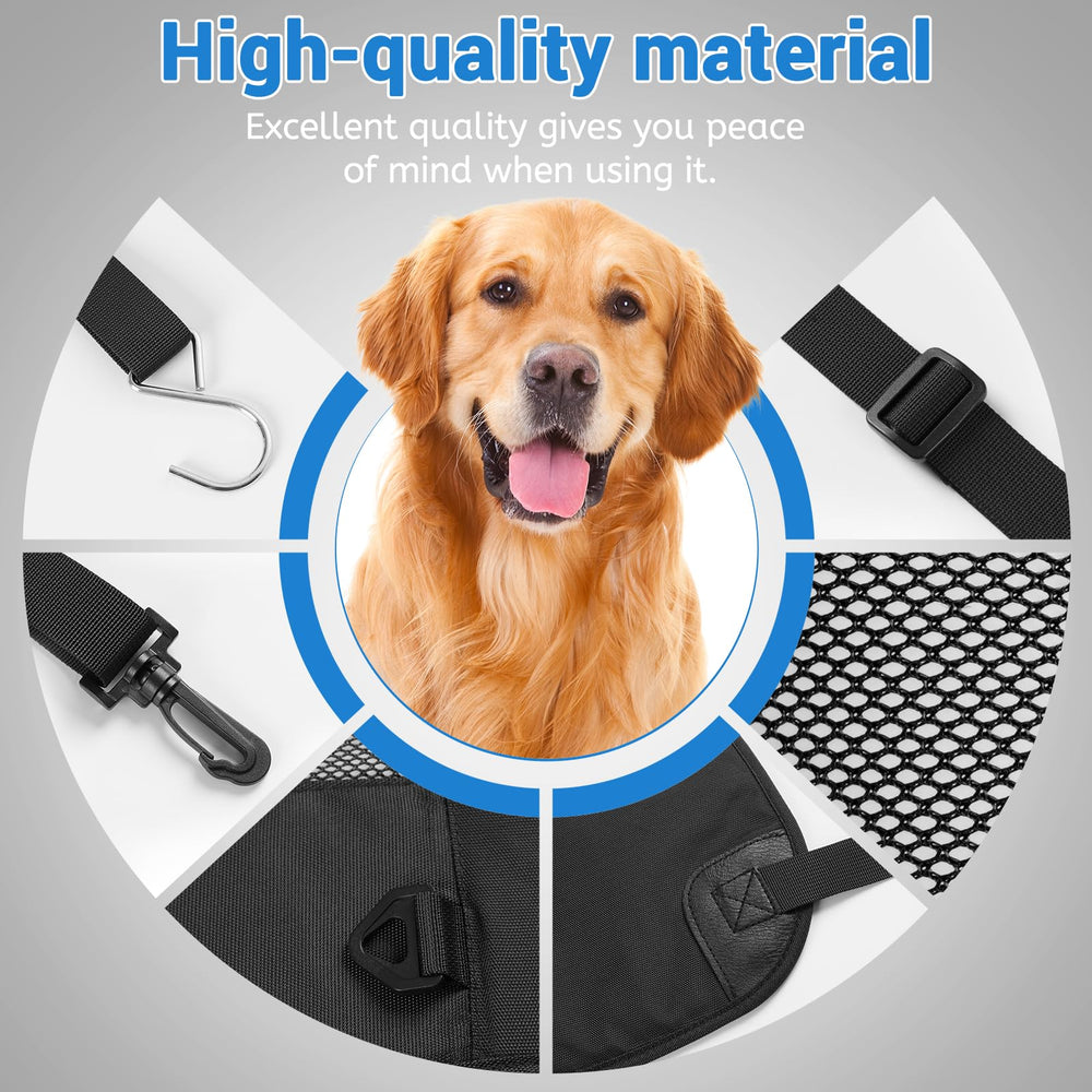 Wellbro dog car barrier side installation highlights quick, adjustable fit in most cars.