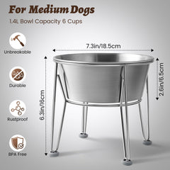 Wellbro elevated dog bowls dual bowls provide convenient dual food and water options for pets.