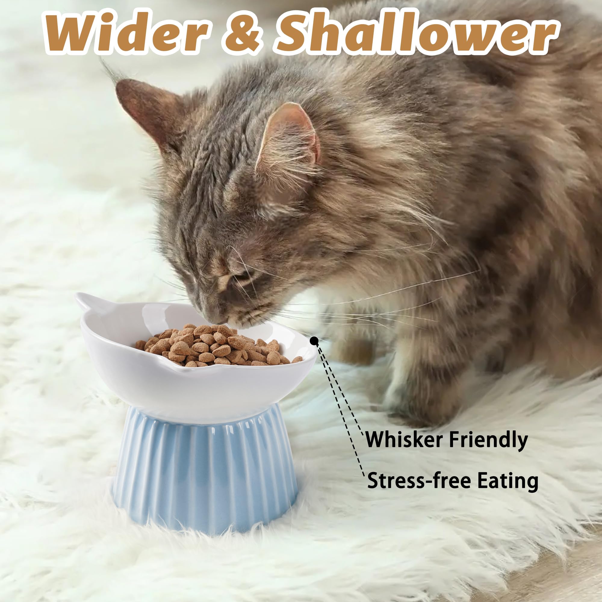 Wellbro microwave- and dishwasher-safe pink cat bowl for quick cleanups after meals.