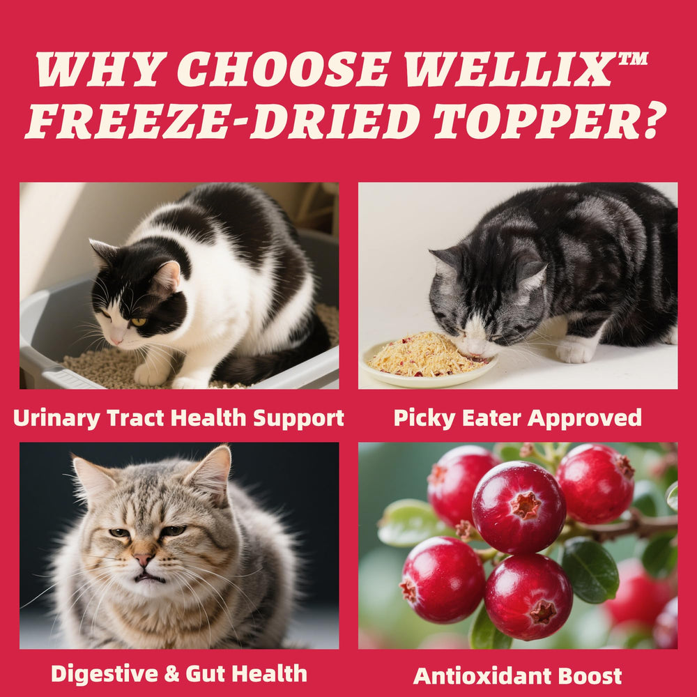 Wellix chicken-flavor topper savory crunch for indoor cats