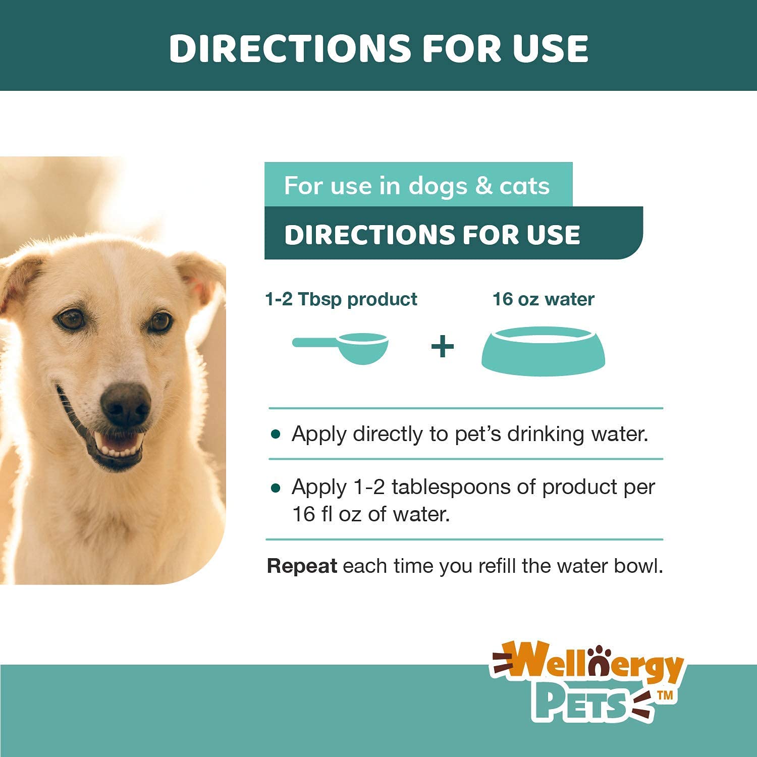 Wellnergy Pets packaging emphasizes safety and premium care for routine use.