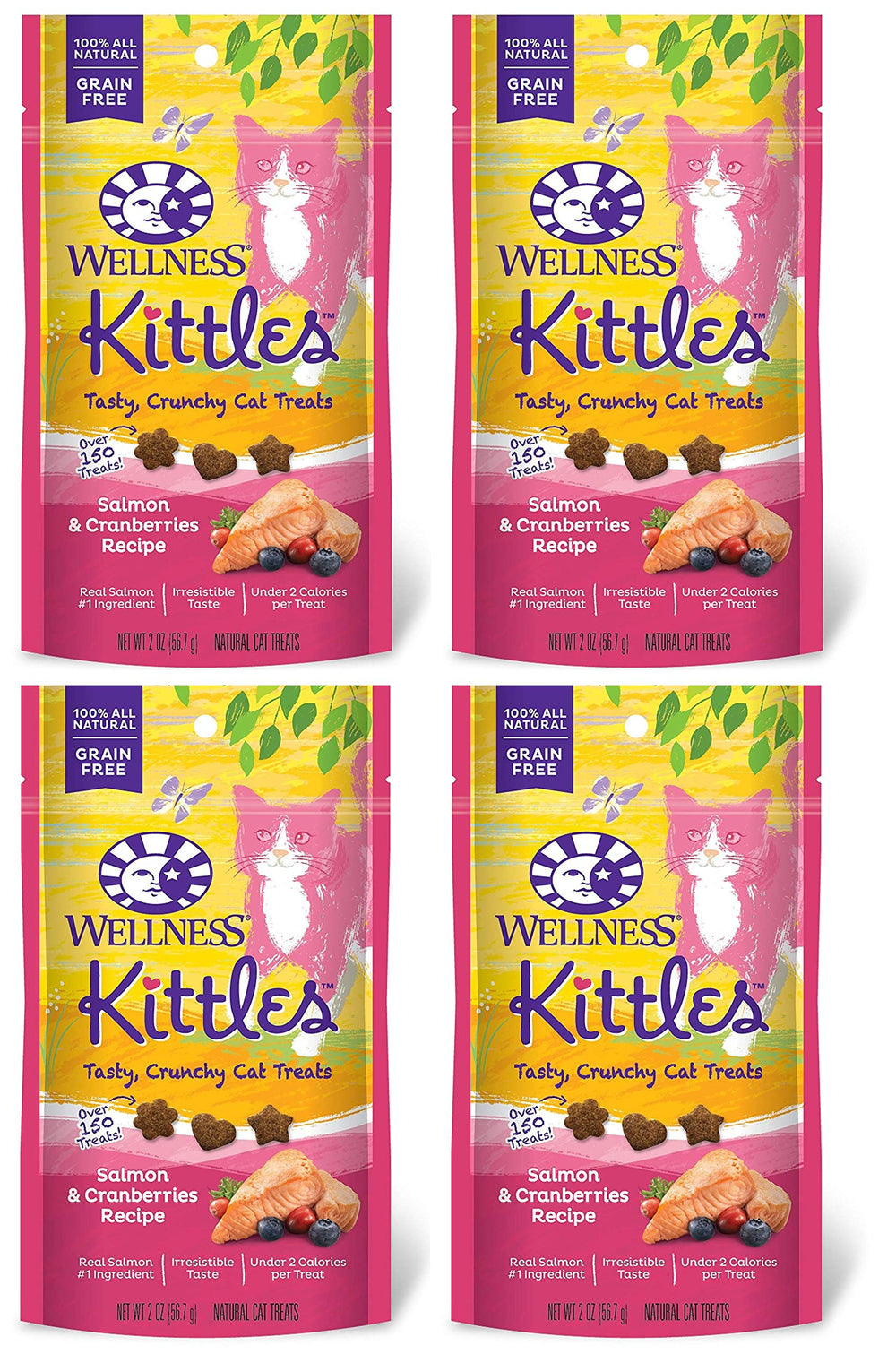 Wellness Kittles empaque frontal mostrando el snack crujiente para gatitos