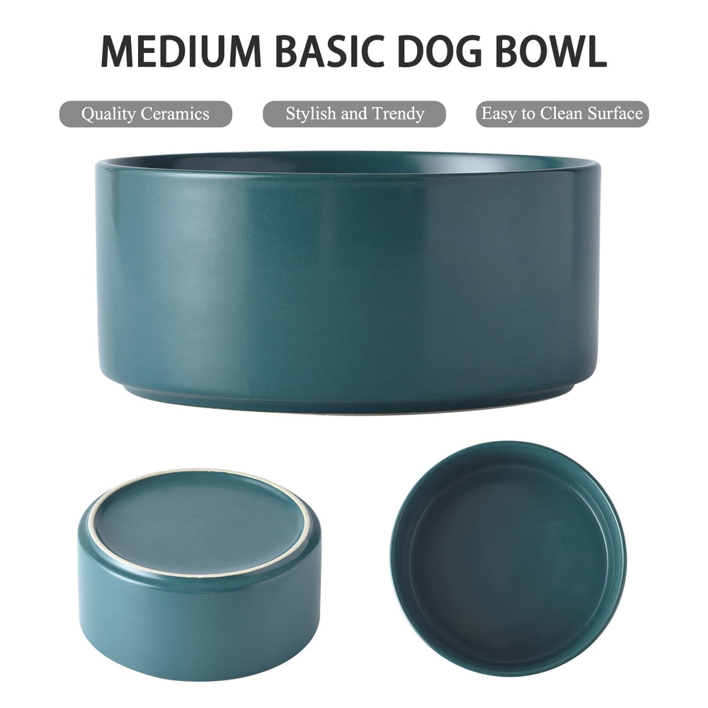 Welloyed 6-inch ceramic bowl offers large capacity for small and medium dogs.