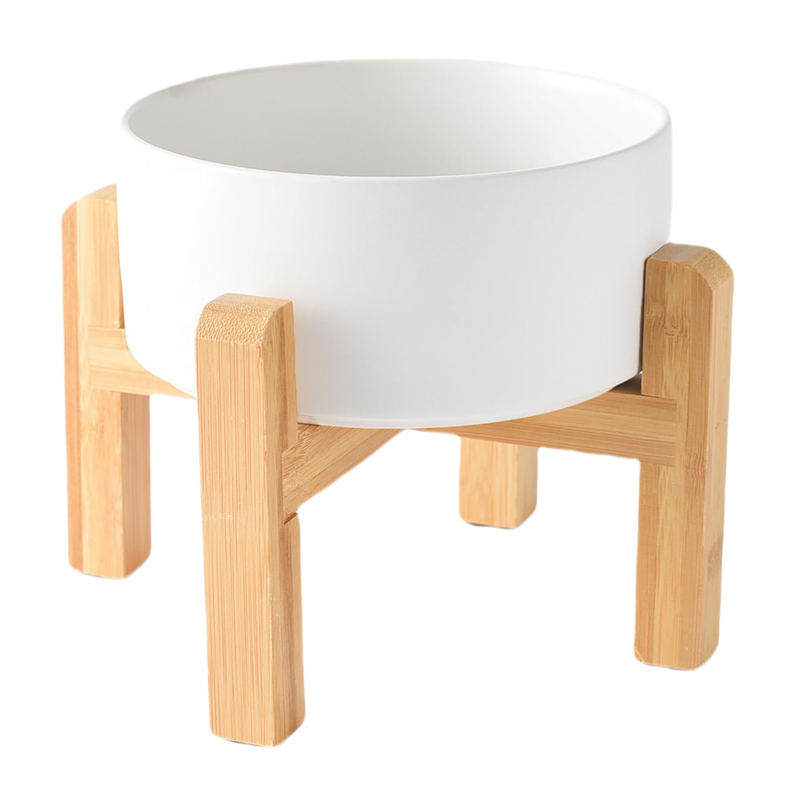 Welloyed ceramic raised dog bowl with 30oz capacity for easier feeding.