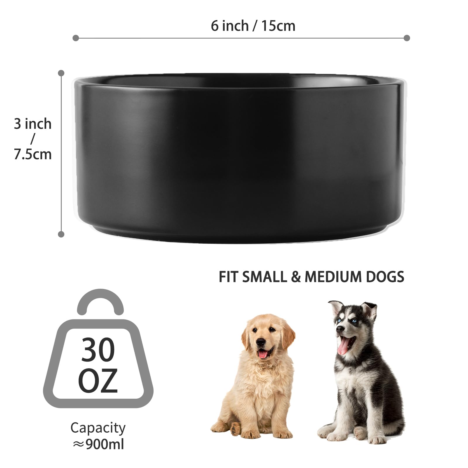 Welloyed dog bowl with modern matte glaze blends with home decor