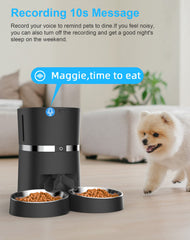 WellToBe Smart Cat Feeder app control screen for scheduling meals
