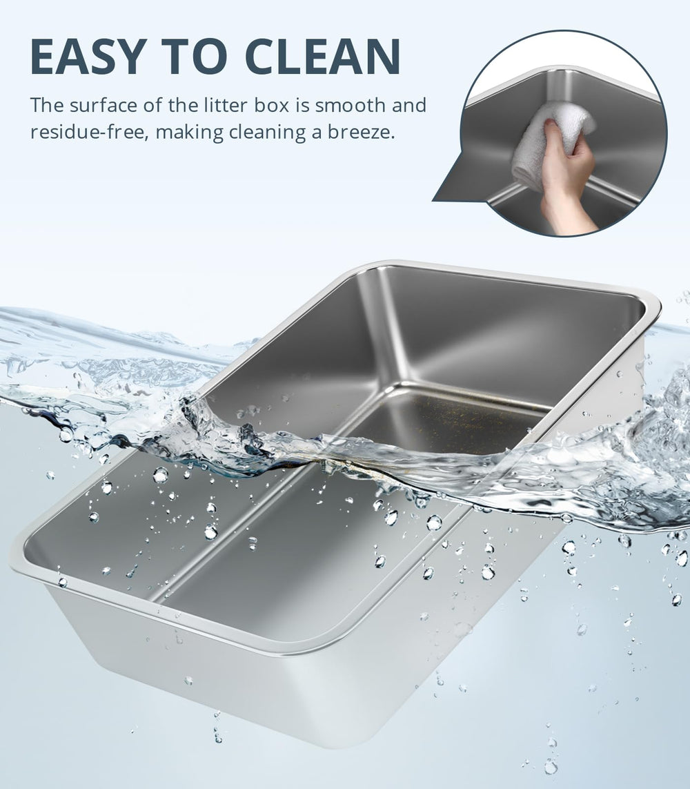 WENBOKMIN cat litter box 20x14x4 inch, easy to rinse and maintain